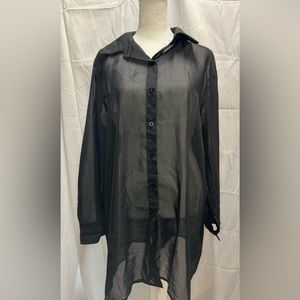 ✨LAST CHANCE✨ Women’s Lg Sheer button up long sleeve blouse